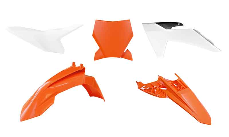 Rtech Plastics Plastic Kit 2024-2025 KTM 50 SX Orange/white/black, Rtech R-kitKTM-oem-150
