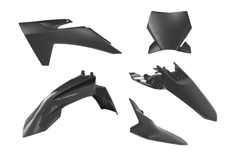 Rtech Plastics Plastic Kit 2024-2025 KTM 65 SX Black, Rtech R-kitKTM-nr0-165