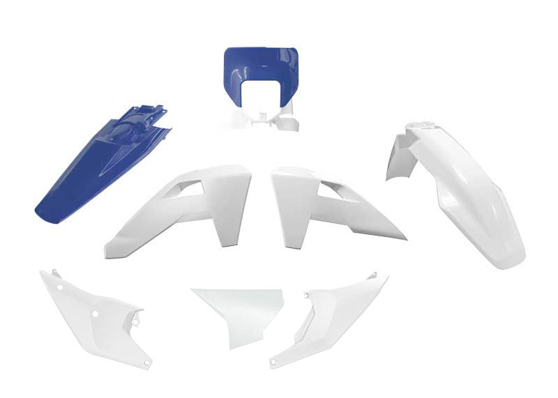 R-Tech Plastic Kit White/HSQ Blue / OEM for 2026 Husqvarna TE/FE 75-K5559.6.OEM_26