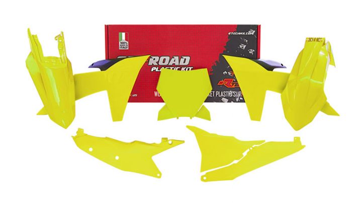 Rtech Plastics Plastic Kit/6 2023-24 KTM SX/SXF, Neon Yellow/black, Rtech R-kitKTM-gf0-023