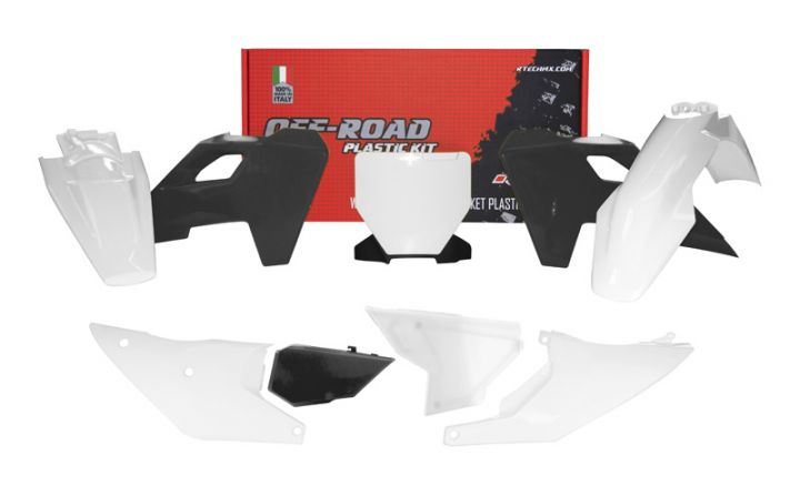 Rtech Plastics Plastic Kit/6 2023-24 TC/TX/FC/FX White/black, Rtech R-kithsq-bn1-523