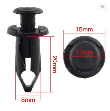 Dirt Racing Pack-10 Plastic Center Push Fender Clips Rivets 8mm X 20mm X 15mm Polaris 7661855 90653-hc4-900