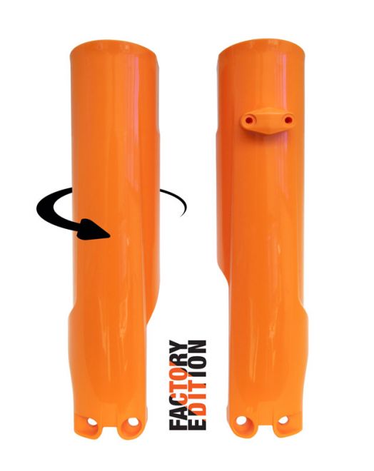 Rtech Plastics Factory Full Wrap Fork Guards 2023/2024 KTM SX/SX-F, Husky FC/TC, Orange, Rtech R-psKTMar0093