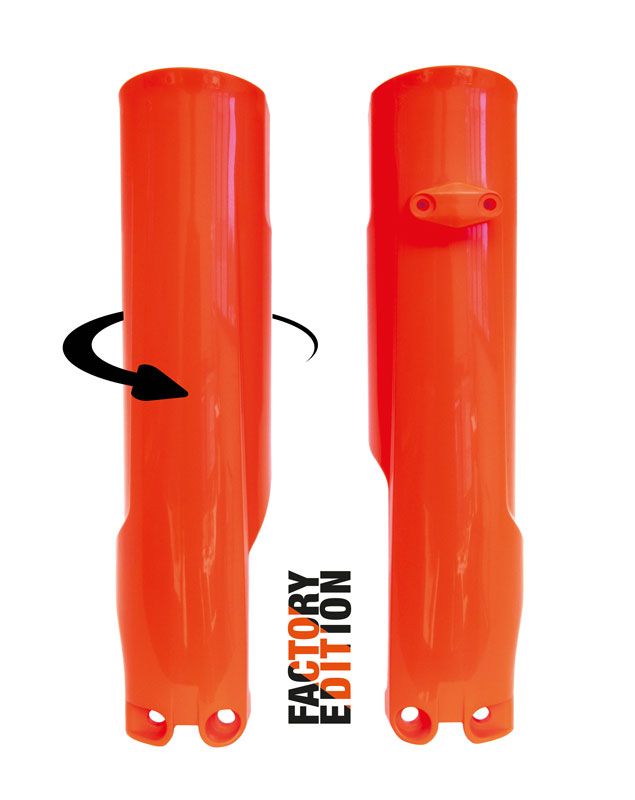 Rtech Plastics Factory Full Wrap Fork Guards 2023-2024 KTM SX/SX-F, Husky FC/TC, Neon Orange, Rtech R-psKTMan0093