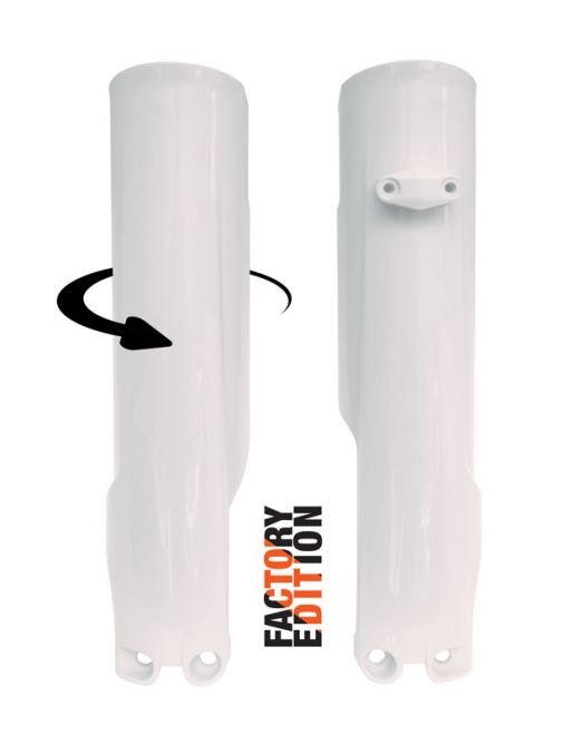 Rtech Plastics Factory Full Wrap Fork Guards 2023/2024 KTM SX/SX-F, Husky FC/TC, White, Rtech R-psKTMbn0093