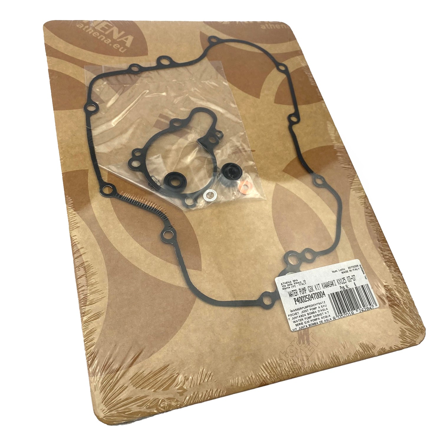 Athena Water Pump Gasket Kit KX 125 03-07, Athena P400250475004 Kawasaki No Bearing