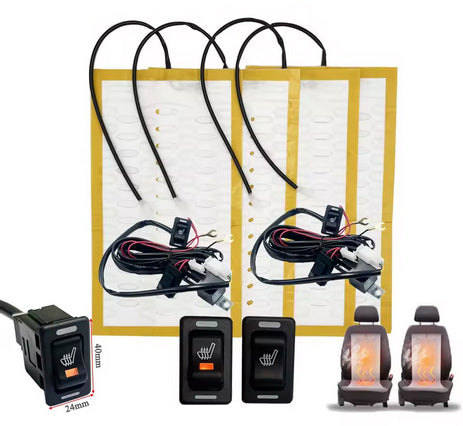 Dirt Racing Heated Seat Kit Universal Pair, 2 Seat Kit Sxs/UTV/ATV 12v, 48cm X 27cm