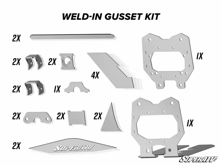 SuperATV Canam Maverick X3 Weld in Frame Stiffener Gusset Kit, Superatv Wfg-ca-x3-01