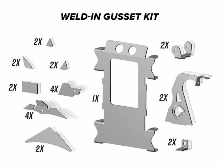 SuperATV Polaris RZR XP Turbo/1000 Weld in Frame Stiffener Gusset Kit, Superatv Wfg-p-rzr1k