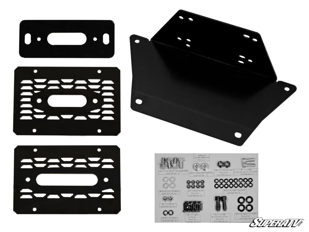 SuperATV Polaris Ranger XP 570/900/1000 Winch Mount Plate, Superatv Wm-p-RAN900-13-001-00