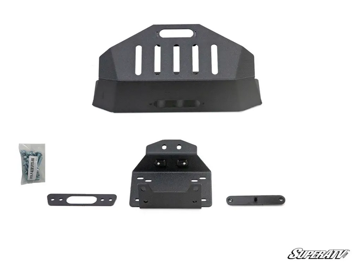 SuperATV Polaris RZR XP Turbo Winch Mount Plate, Superatv Wm-p-rzrxpts-001-00