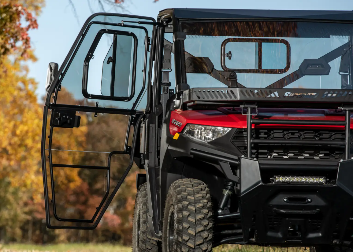 SuperATV Polaris Ranger Cab Enclosure Doors Clear, Super ATV Door-p-ran1k-002-72