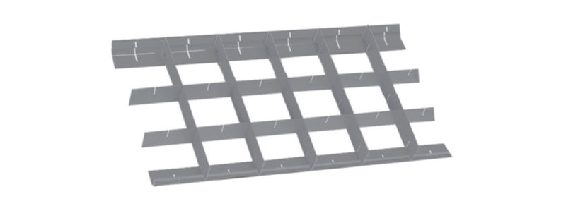 Crossed Partitions for RSC22, RSC23, RSC23C, C27S Drawers 588x277mm 50mm Height - Beta Tools 8889C1/5