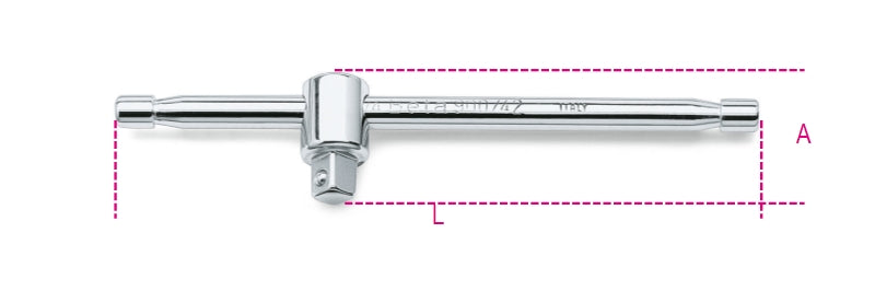 Sliding T-Handle, 1/4" Drive, 115mm Length - Beta Tools 900/42