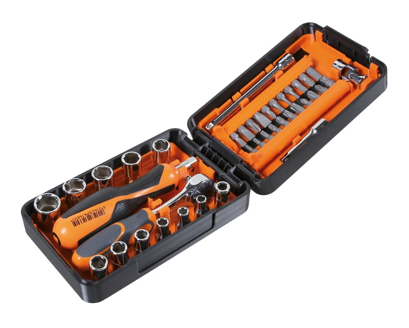 Beta Tools Compact Tool Case with 11 Hexagon Sockets, 21 Bits, 7 Accessories - Beta Tools 900/C39N