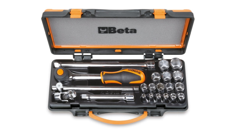 Beta Tools Hexagon Socket and Accessory Set in Metal Case 16 Sockets 5 Accessories - Beta Tools 910A/C16HR