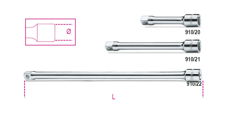 3/8" Drive Extension Bar 125mm - Beta Tools 910/21