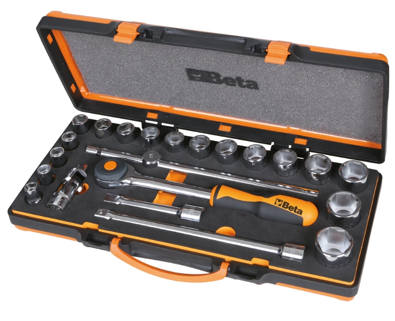 Beta Tools Hexagon Socket and Accessory Set in Foam Tray with Metal Case - Beta Tools 920A/C17MR