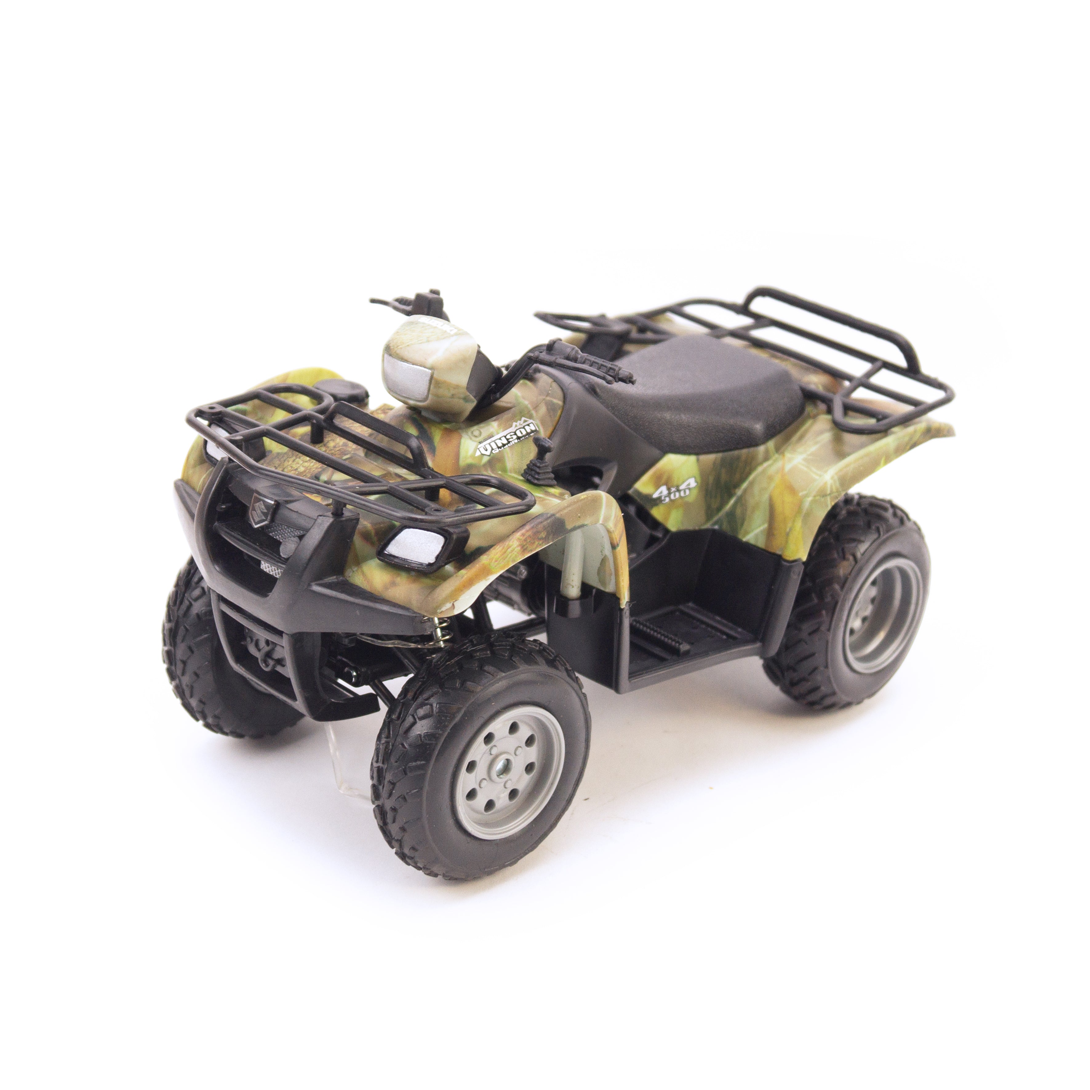 NewRay Model Suzuki Vinson Auto 500 4x4, Camo ATV with Rifles, Scale 1:12, Newray 42903a 42903, ATV