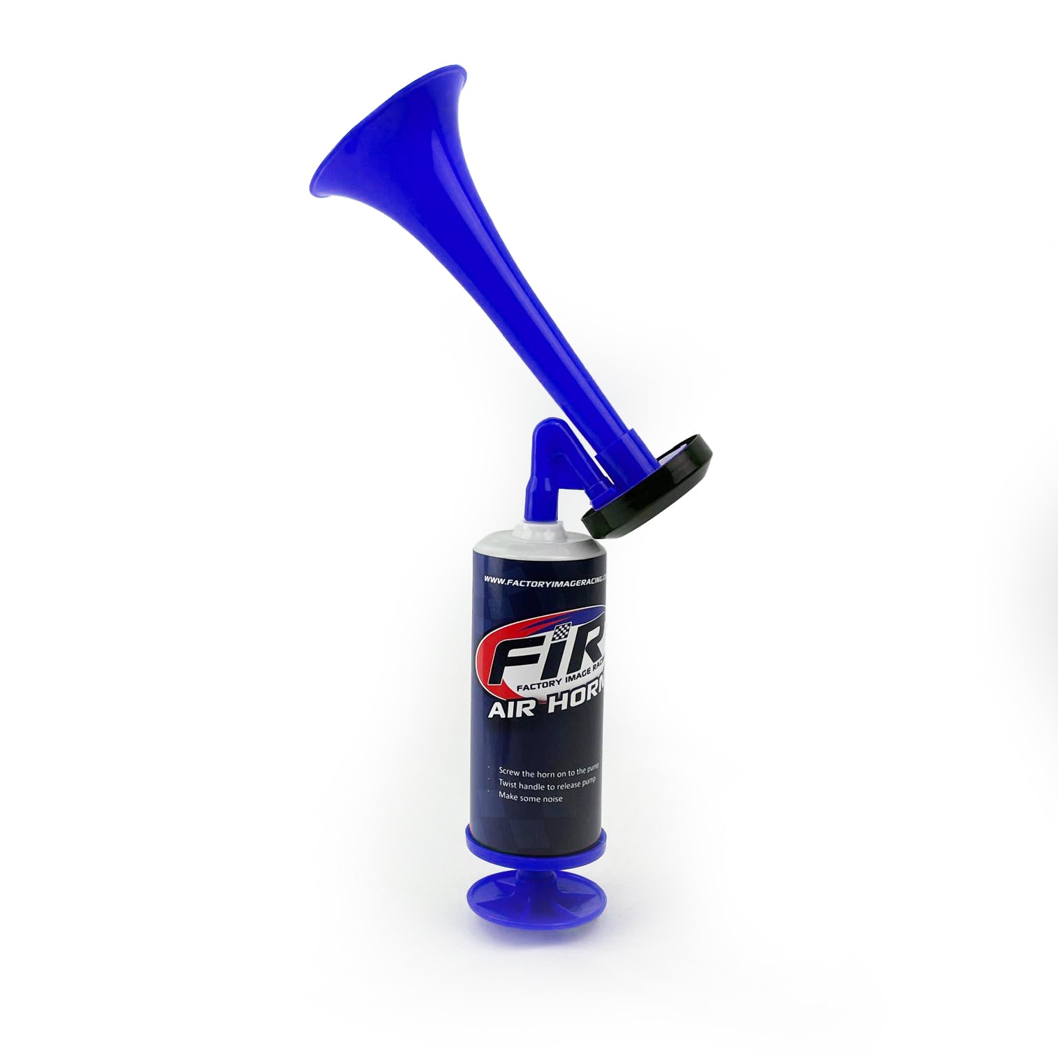 FIR Blue Air Horn Toy Hand Held Push Pump No Gas Needed Sports and Race Events
