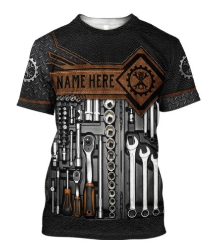 DIRT RACING  T-Shirt Large Mechanic Design Black Rusty Unisex