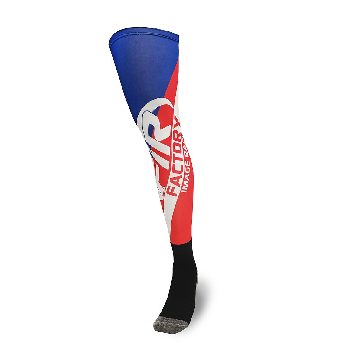 FIR Knee Brace MX Enduro Socks with Fir Red Blue Design Size S/m Size Uk 3-7