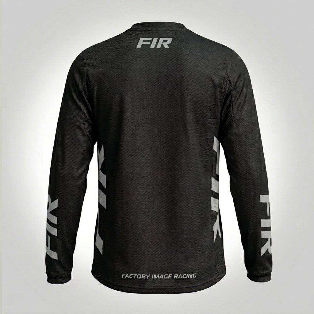 Factory Image Racing Minimal Jersey Black Xxl, MX Race Wear, Enduro Gear