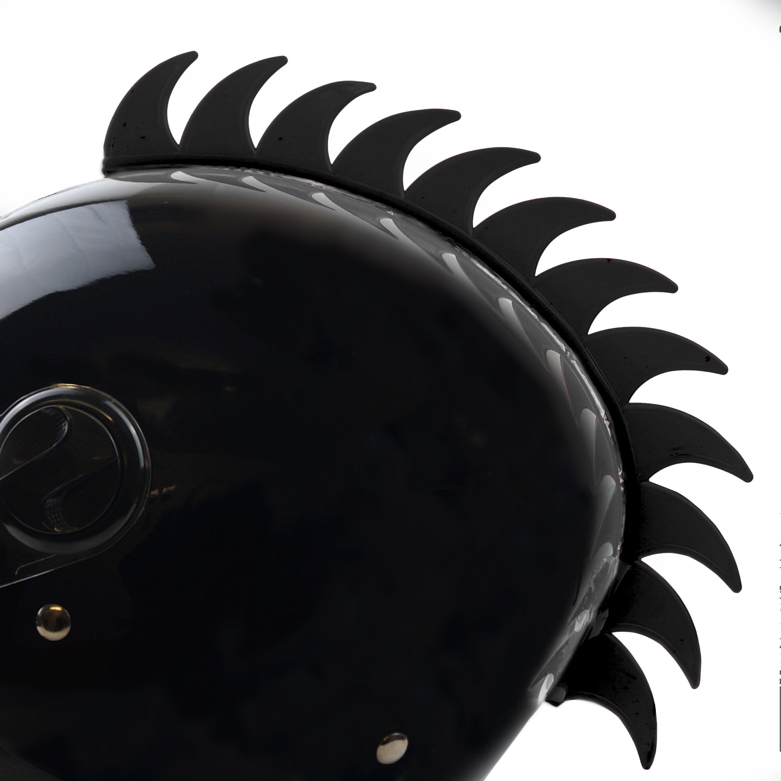 FIR Helmet Decoration Mohawk Black, Adhesive Blade Design