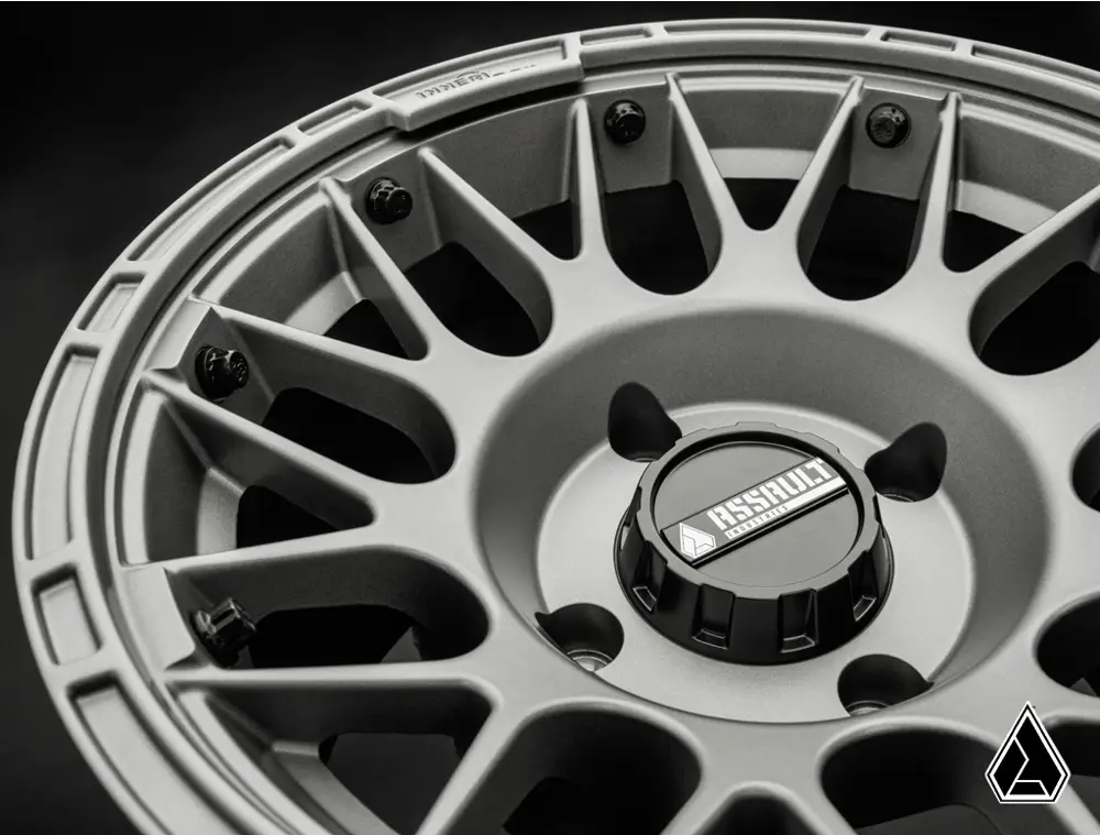 SuperATV 15x10 Assault Industries Hellfire Beadlock Wheels, Matte Titanium 4/136 4/137 (4x136 4x137) Whl-136-4-15-10-ilmt