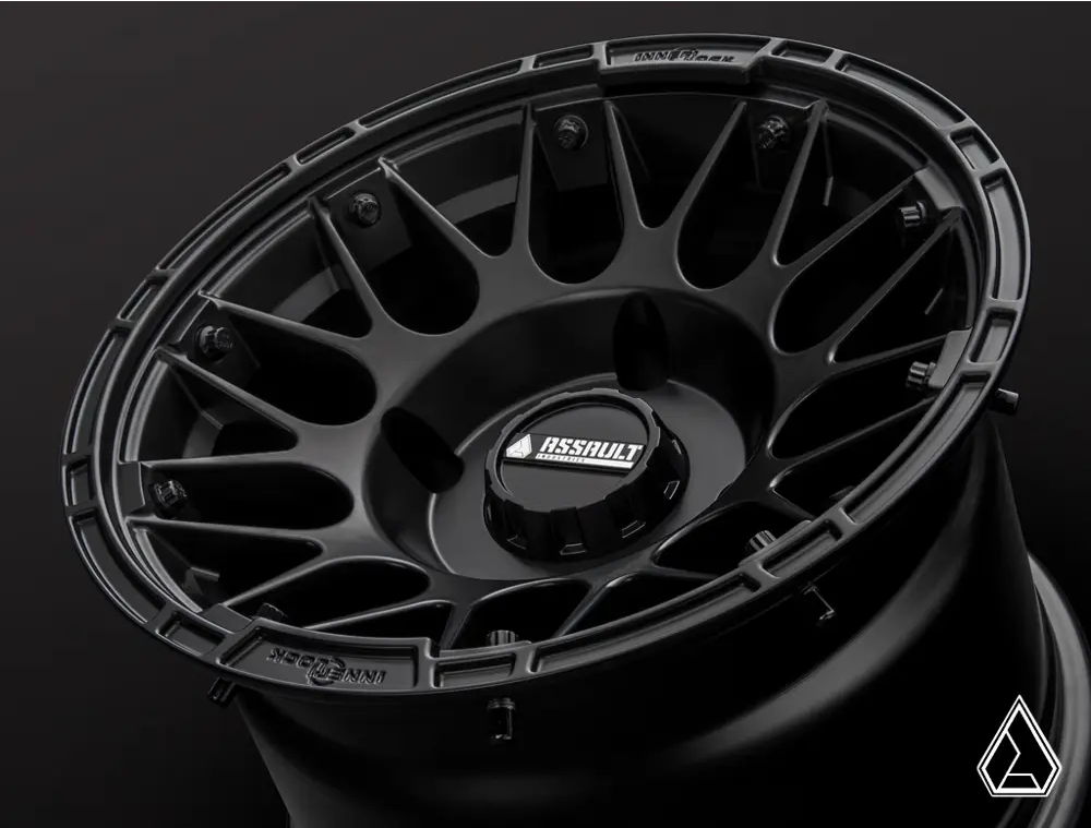 SuperATV 15x7 Assault Industries Hellfire Beadlock Wheels, Satin Black 4/136 4/137 (4x136 4x137) Whl-136-4-15-7-ilsb