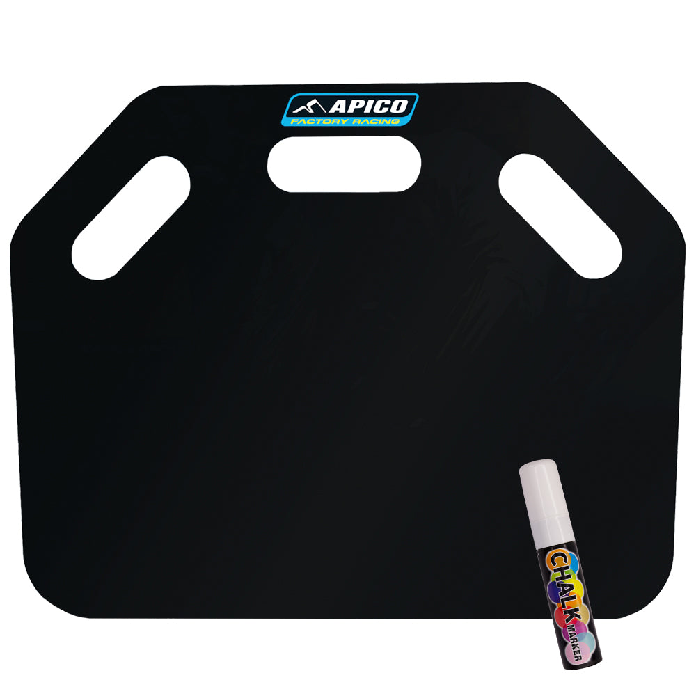 Apico Factory Racing Pit Board Black (inc White 15mm Tip Dry Wipe Marker Pen)