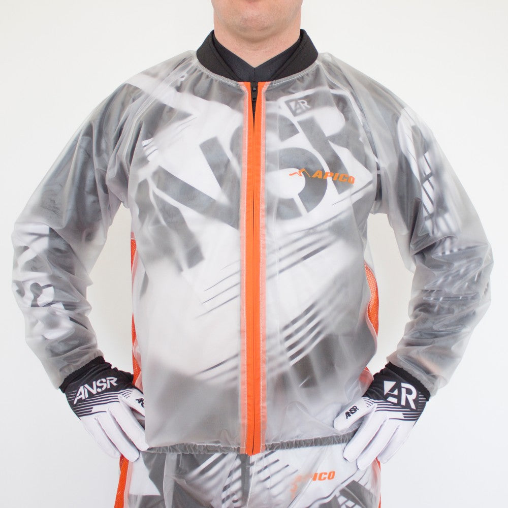 APICO APICO CLEAR RAIN JACKET CLEAR/FLUORESCENT ORANGE M