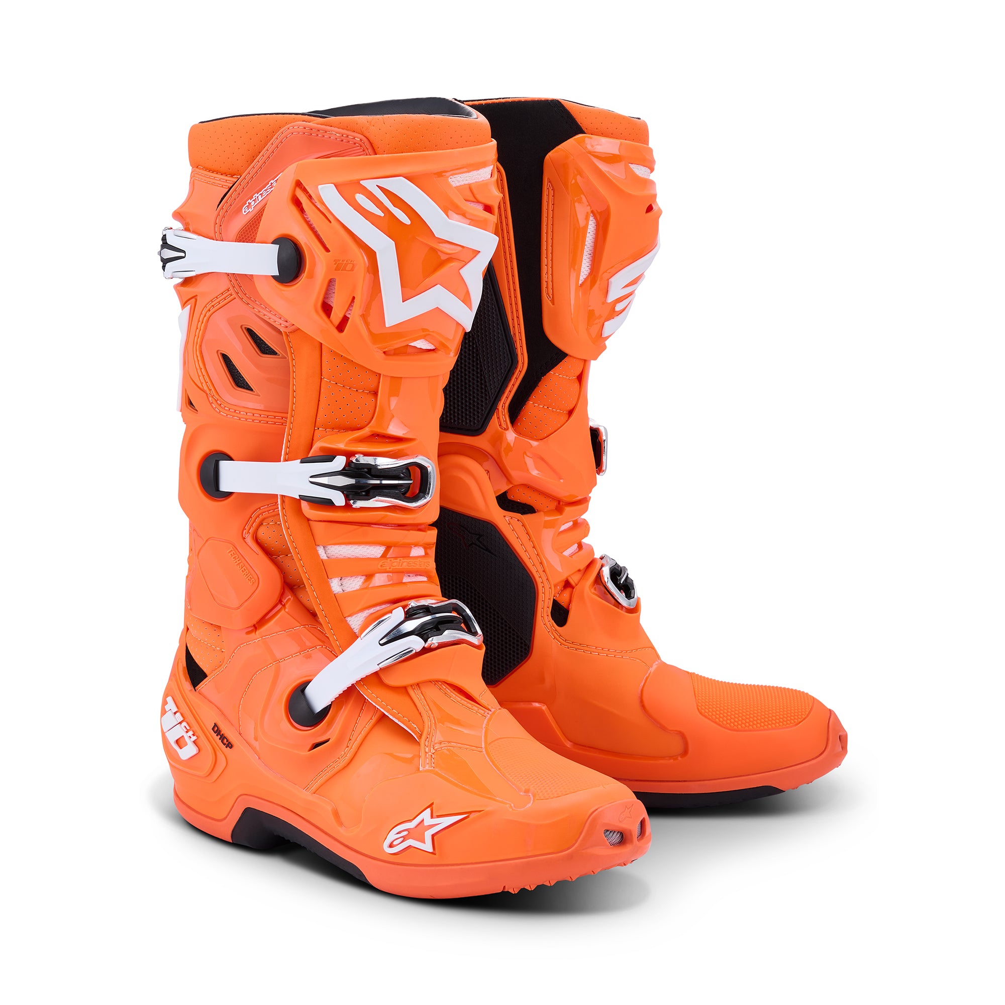 Alpinestars Tech 10 Supervented - Orange Fluo Black White