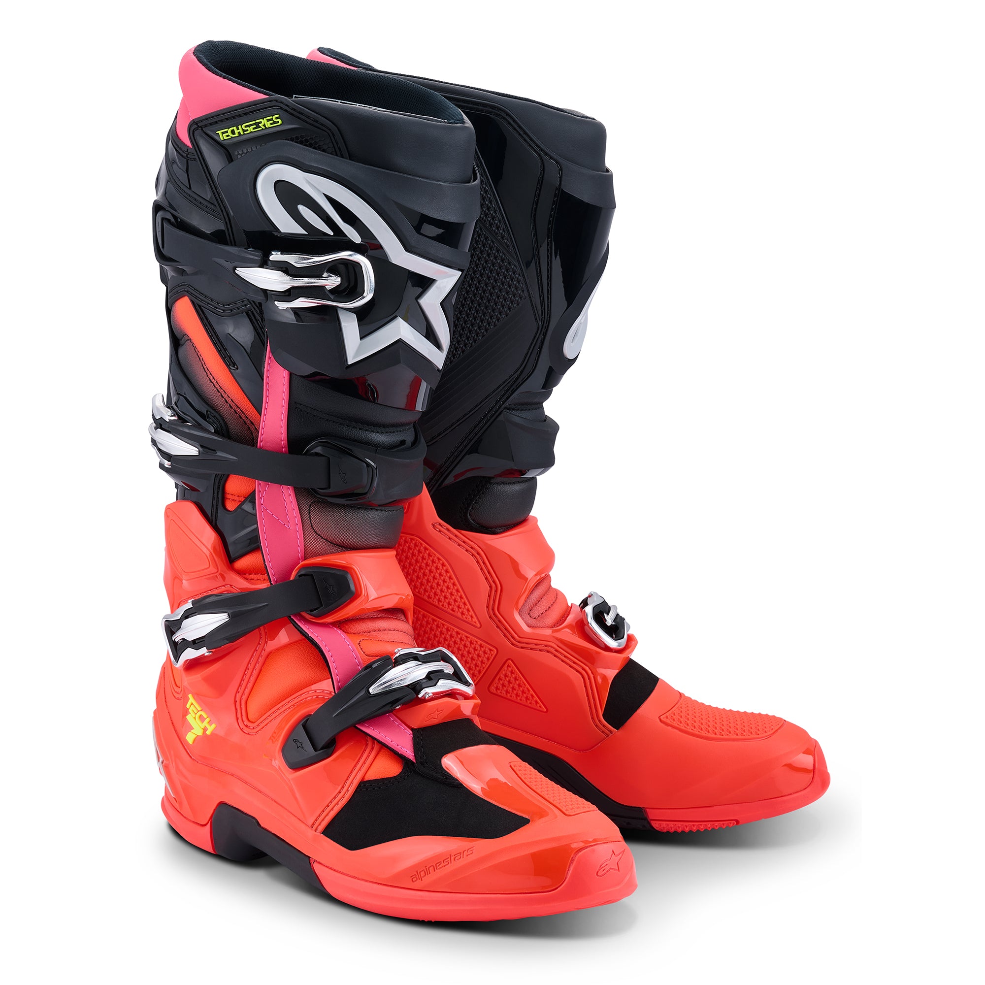 Alpinestars Tech 7 - Black Red Fluo Pink Fluo