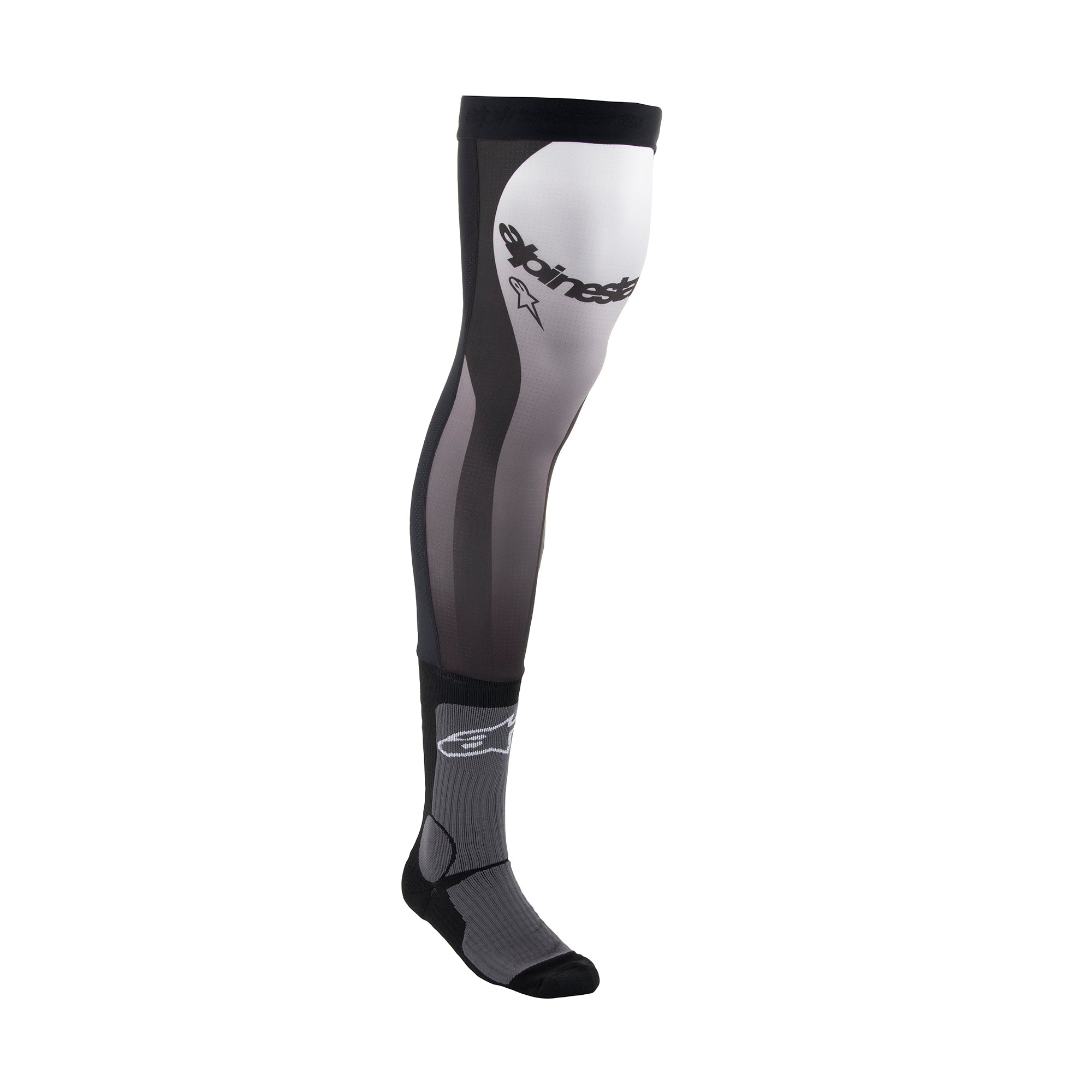 Alpinestars Knee Brace Socks - Black/White - UK 5-8 (S/M)