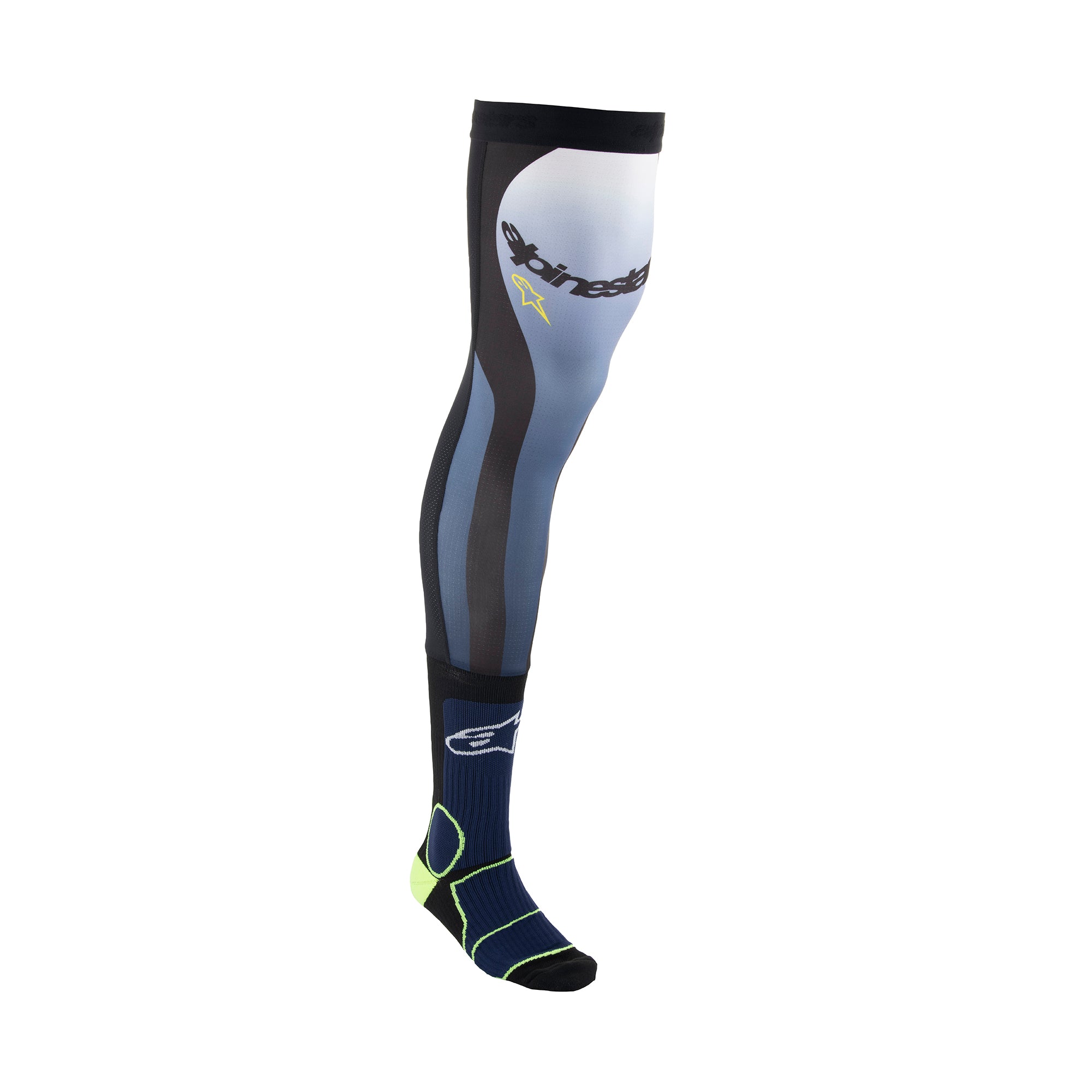Alpinestars Knee Brace Socks - Night Navy/Yellow Fluo - UK 5-8 (S/M)
