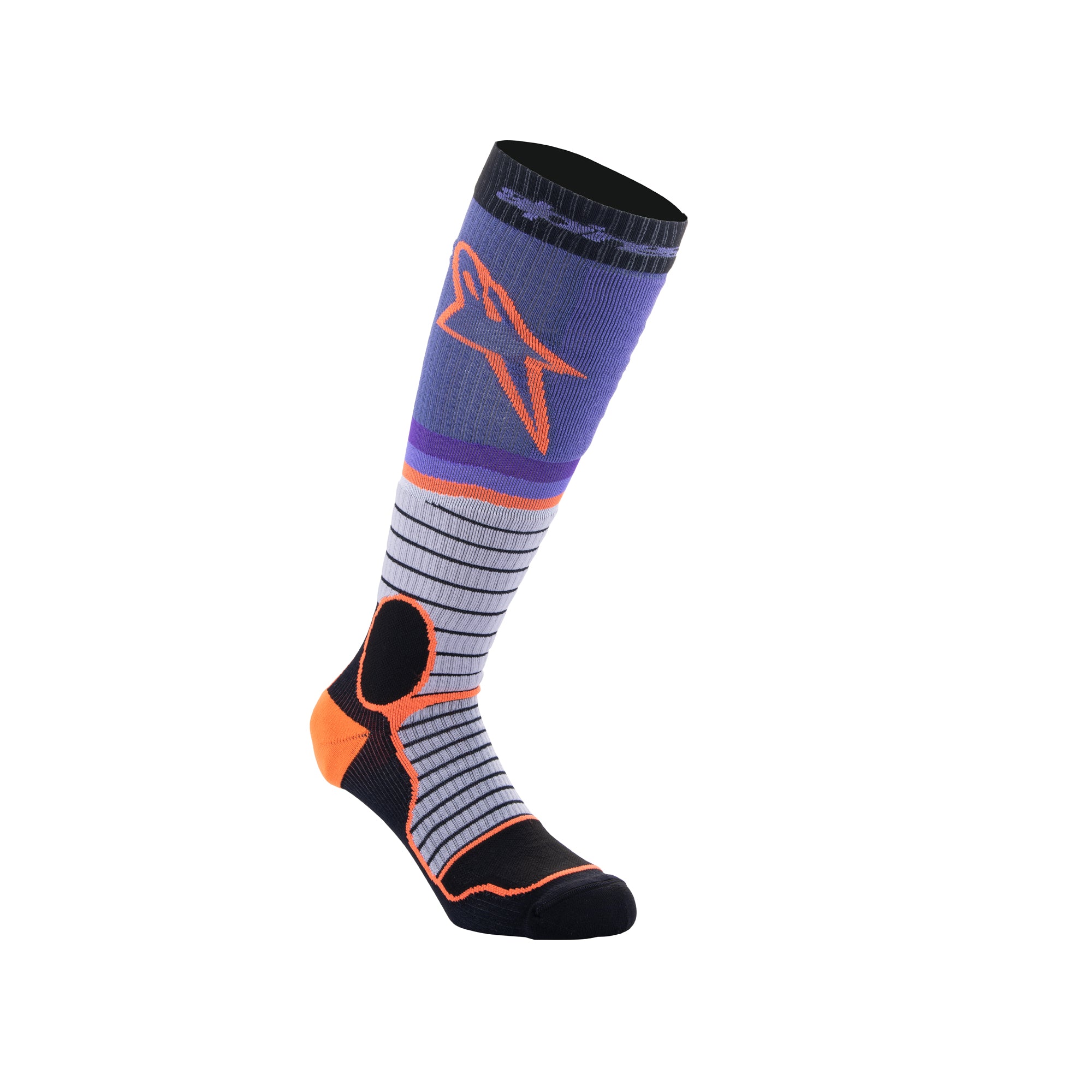 Alpinestars MX Pro Socks - Black/Gray/Purple - UK 3-7 (S)