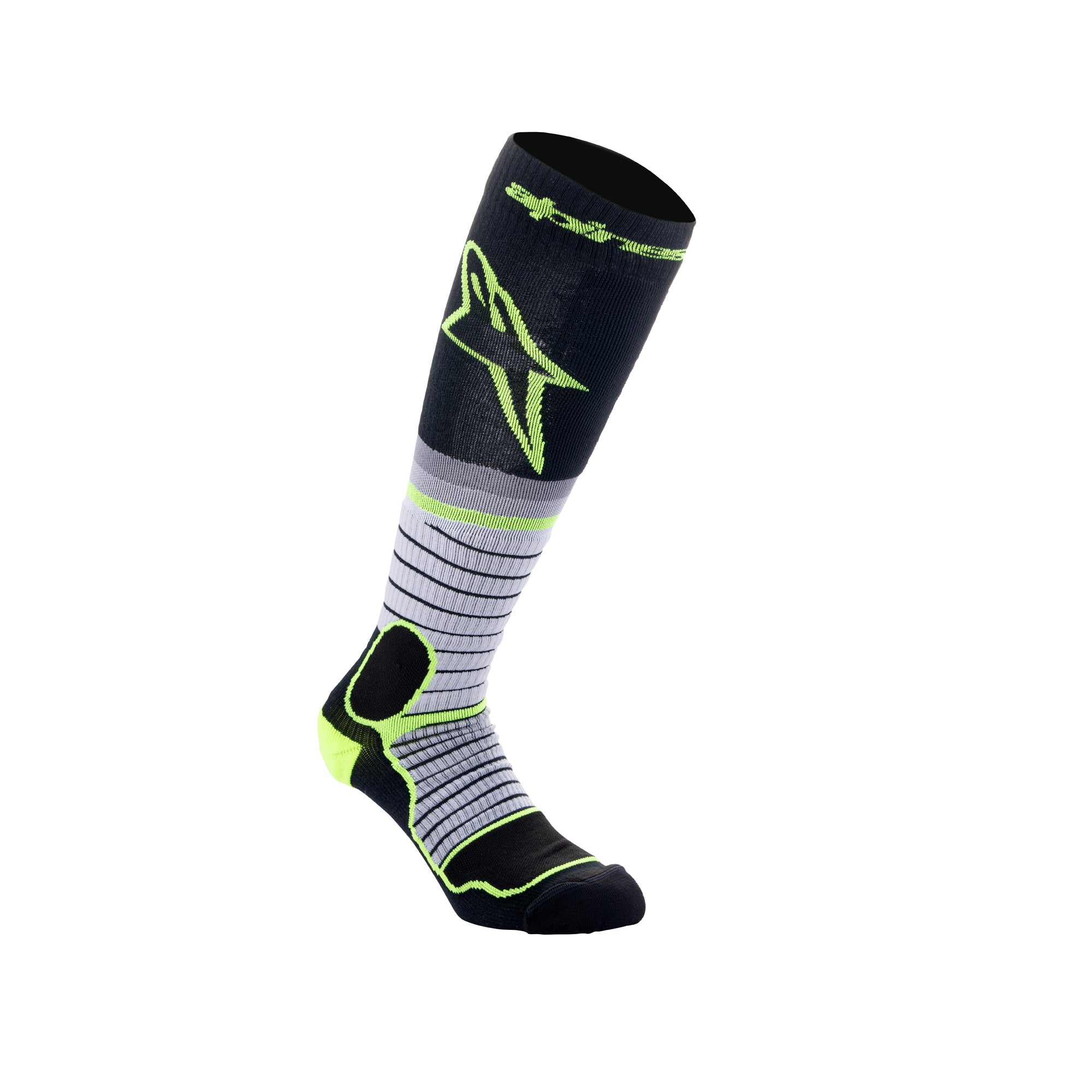 Alpinestars MX Pro Socks - Black/Gray/Yellow Fluo - UK 7-10 (M)