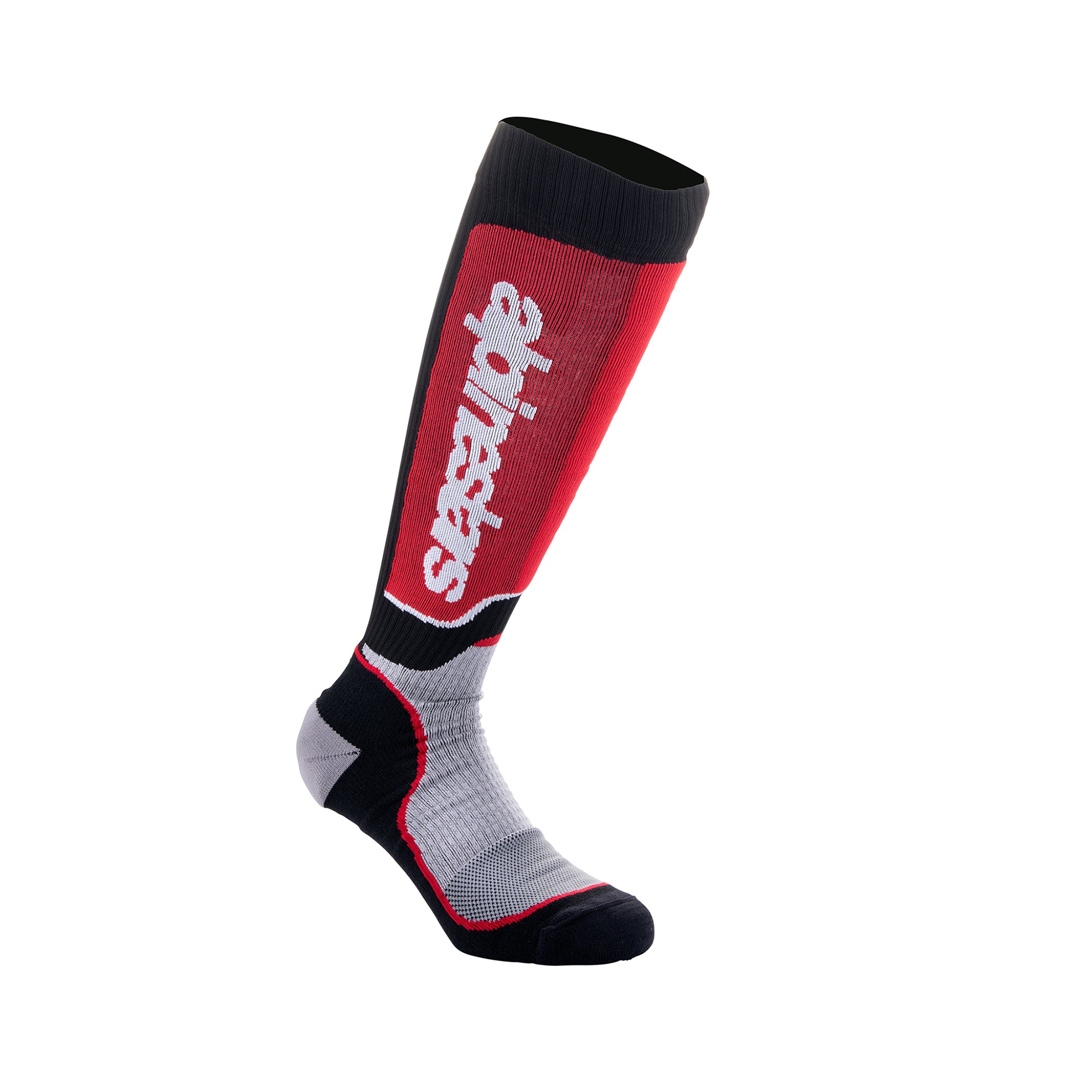 Alpinestars MX Plus Socks - Black/Gray/Red - UK 11-14 (L)