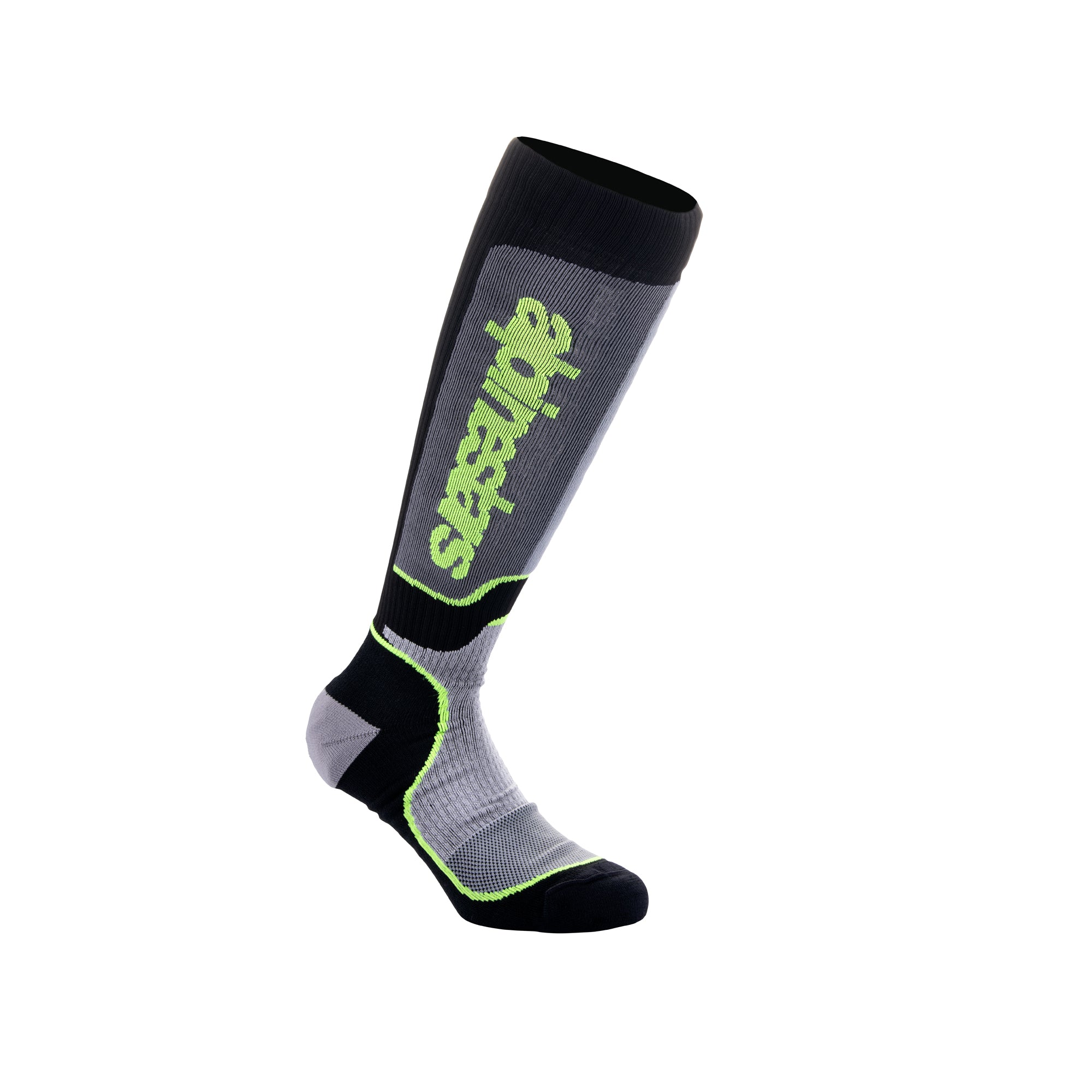 Alpinestars MX Plus Socks - Black/Gray/Yellow Fluo - UK 7-10 (M)