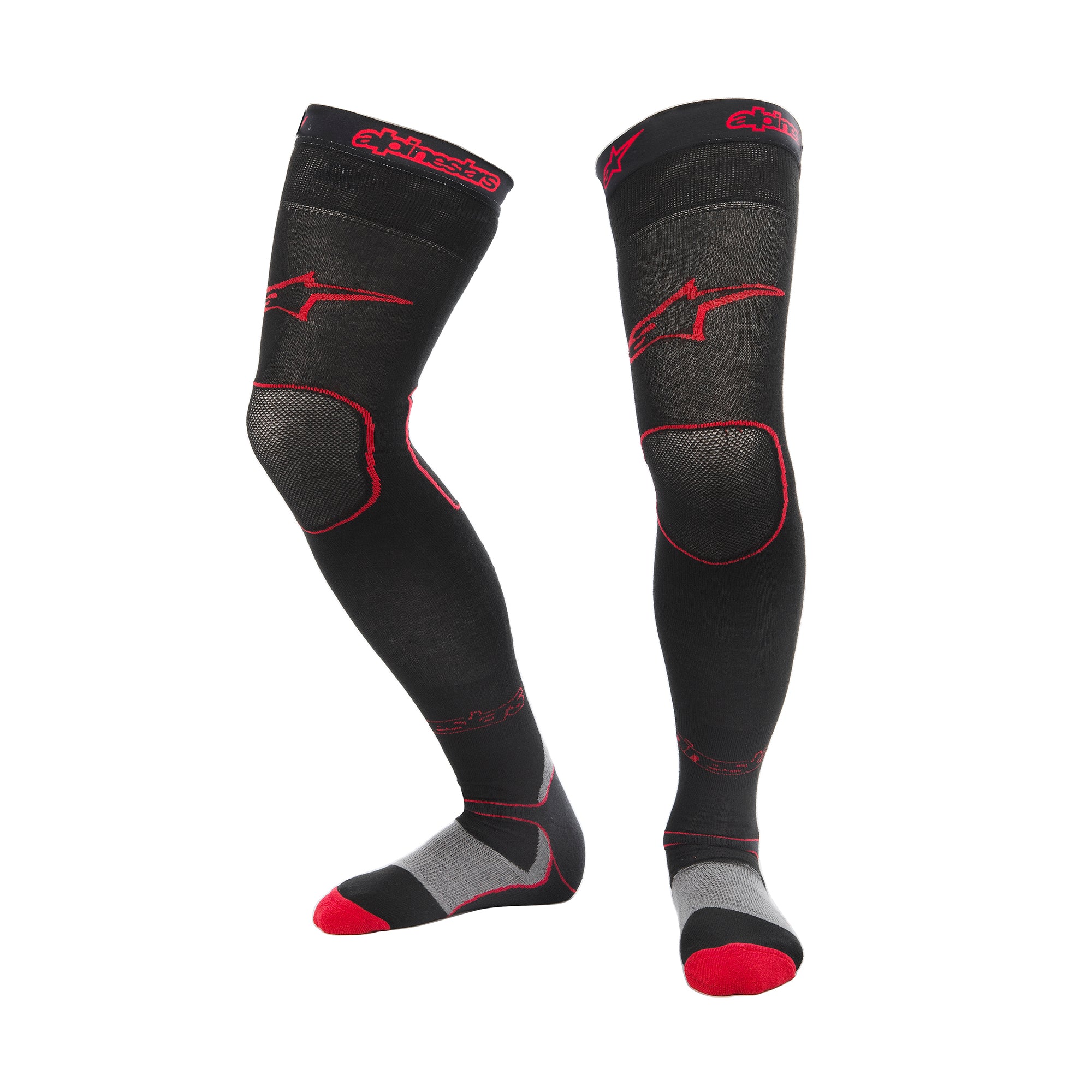 Alpinestars MX Socks - Long - Black/Red - UK 5-8 (S/M)