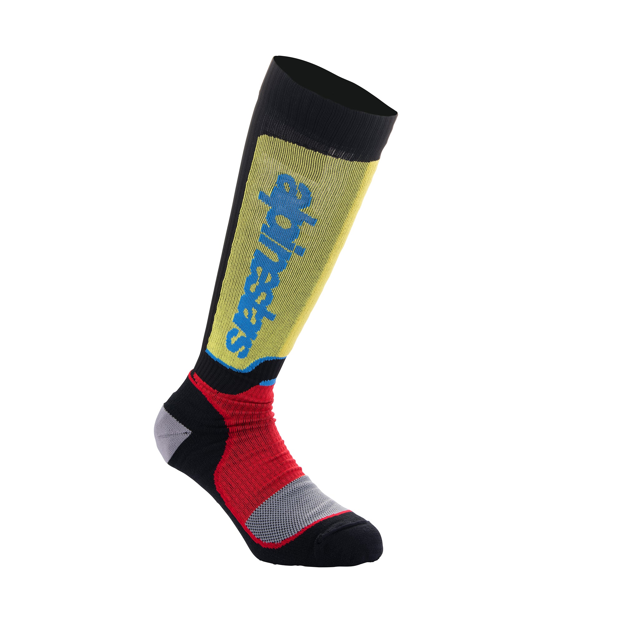 Alpinestars Youth MX Plus Socks - Black/Red/Light Blue - One Size (M/L)