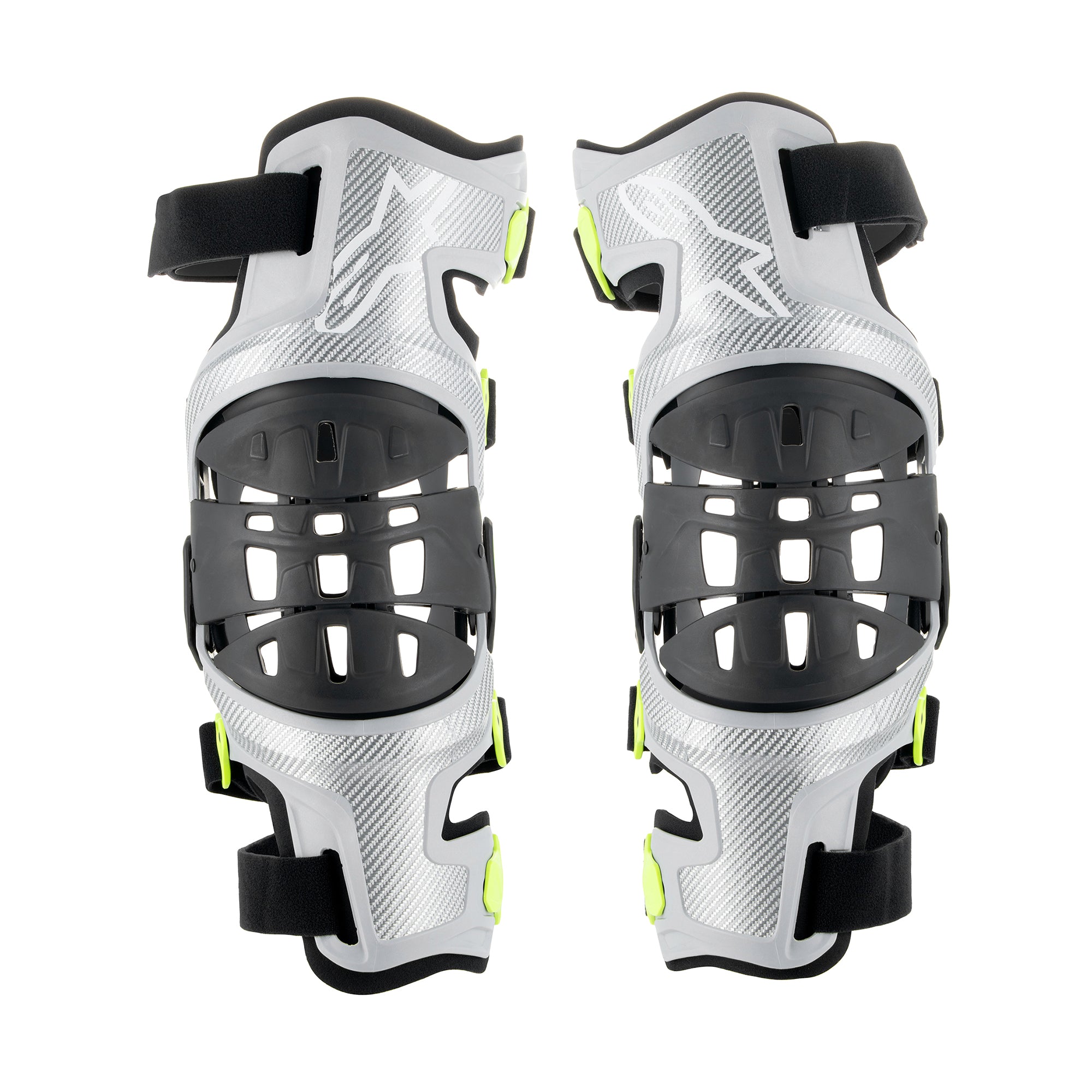 Alpinestars Bionic-7 Knee Brace Set - Silver Yellow Fluo - M