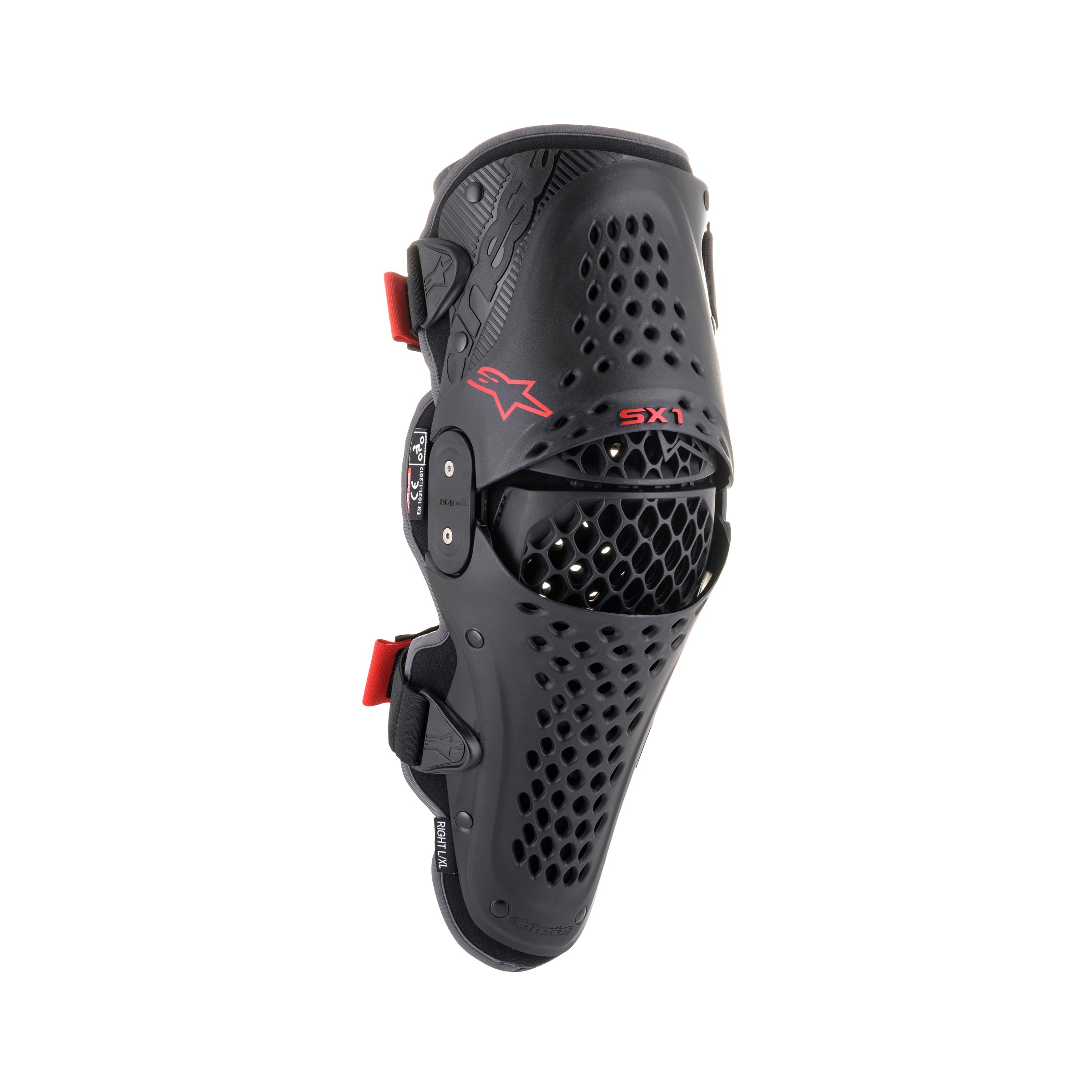 Alpinestars SX-1 V2 Knee Protector - Black Red - Size S/M
