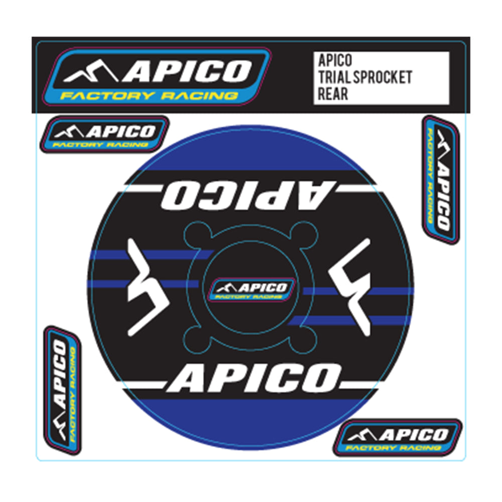 APICO APICO TRIALS REAR SPROCKET STICKER 40T BLUE