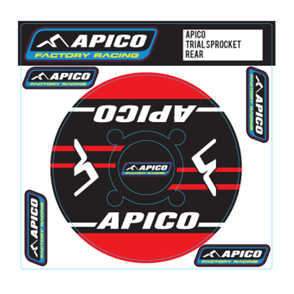 APICO APICO TRIALS REAR SPROCKET STICKER 40T RED