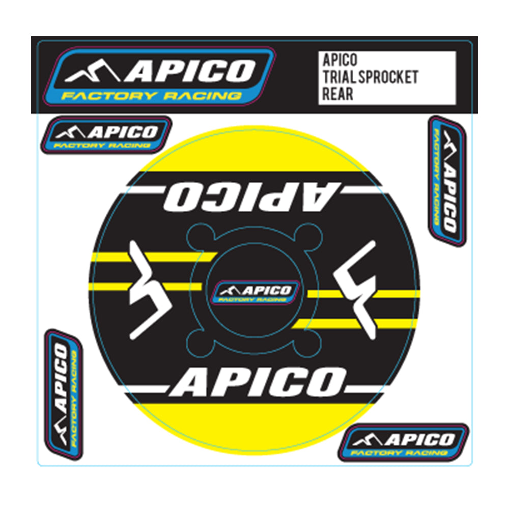 APICO APICO TRIALS REAR SPROCKET STICKER 40T YELLOW