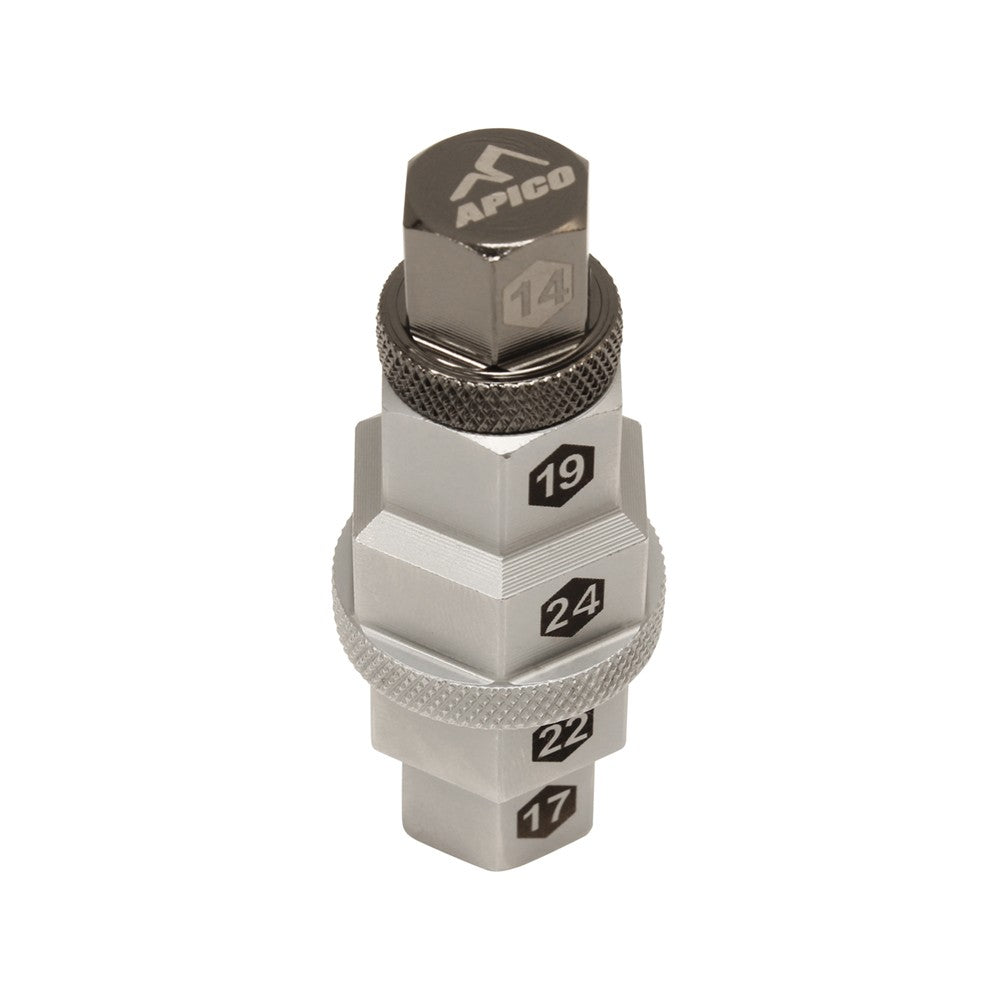 APICO AXLE TOOL 5-IN-ONE 14,17,19,22,24 MM