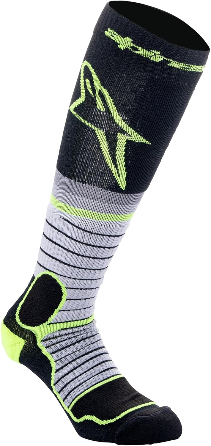 Alpinestars MX Pro Socks - Black Gray Yellow Fluo