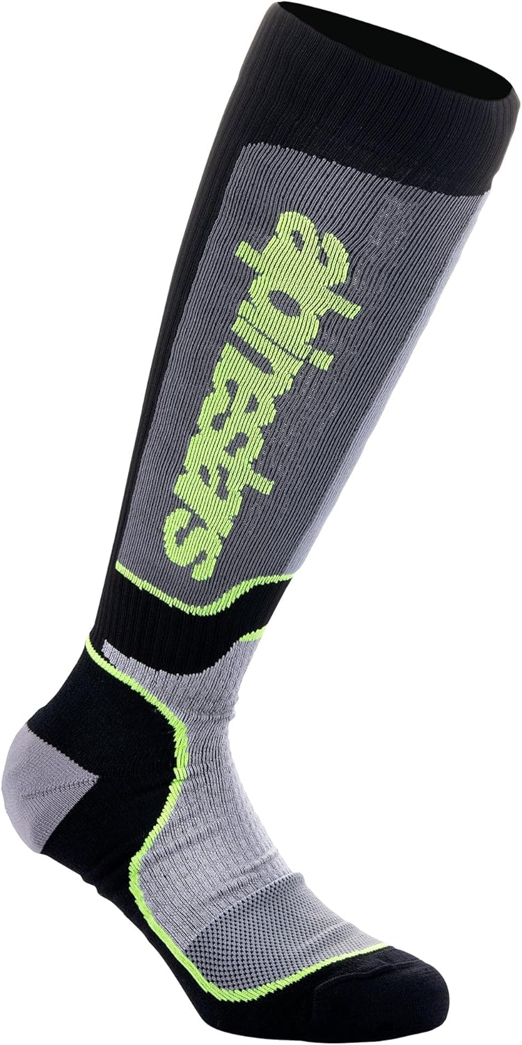 Alpinestars MX Plus Socks - Black Gray Yellow Fluo